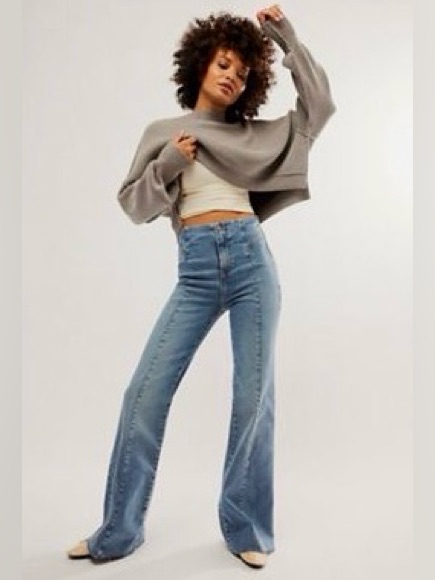 #1347 Nwt Free People Wild Honey Denim Size 30